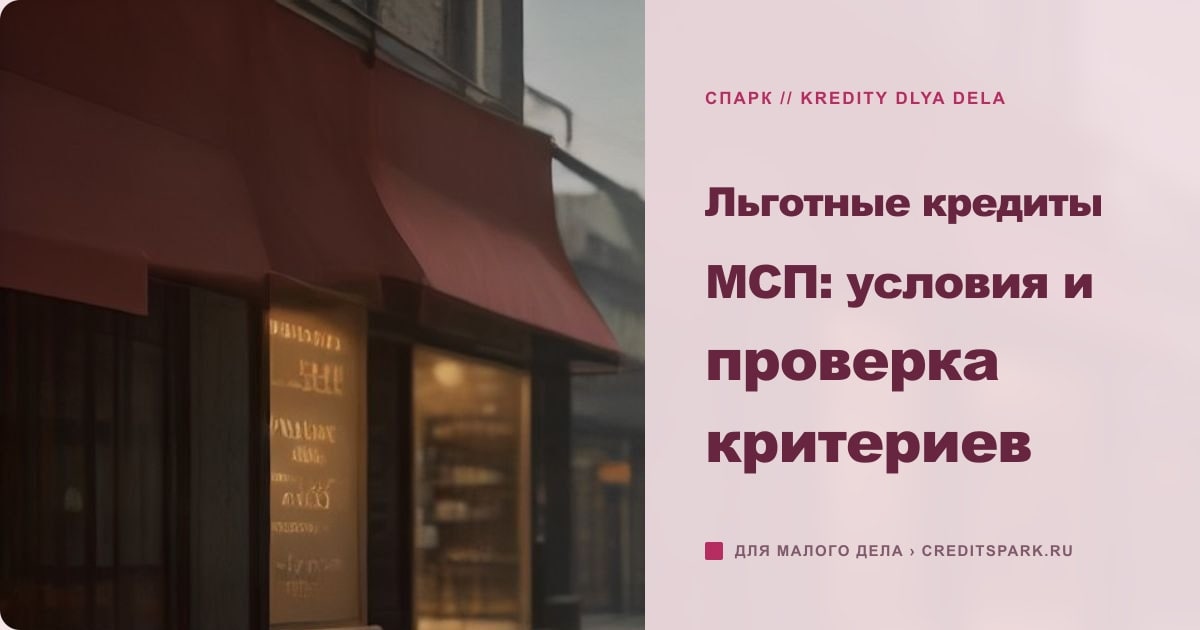 Иллюстрация к статье «Льготные кредиты МСП: условия и проверка критериев»